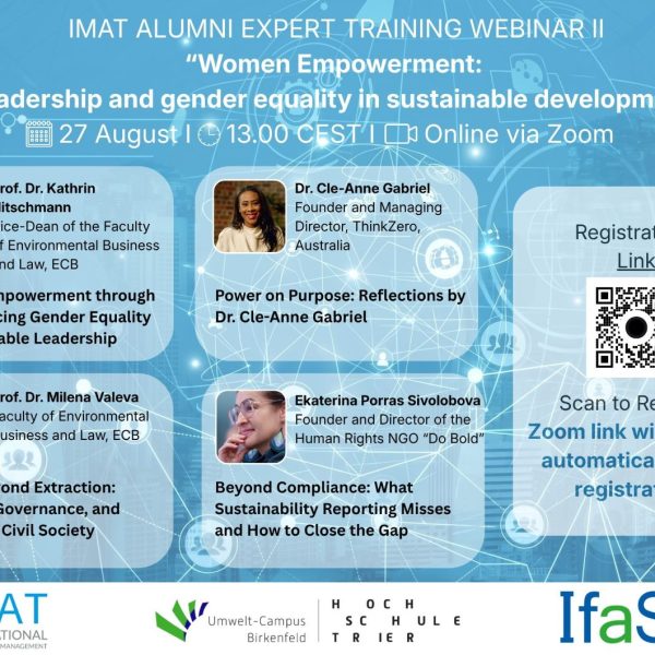 Erfolgreiches IMAT Alumni Expert Training Webinar zu Frauenförderung, Leadership und Geschlechtergerechtigkeit